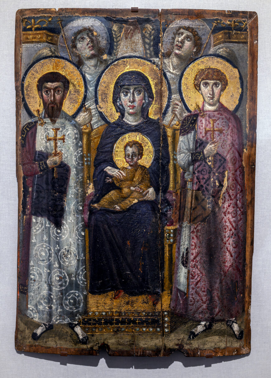 Virgin and Child between Saints Theodore and George · Sinai, c. 6th c.